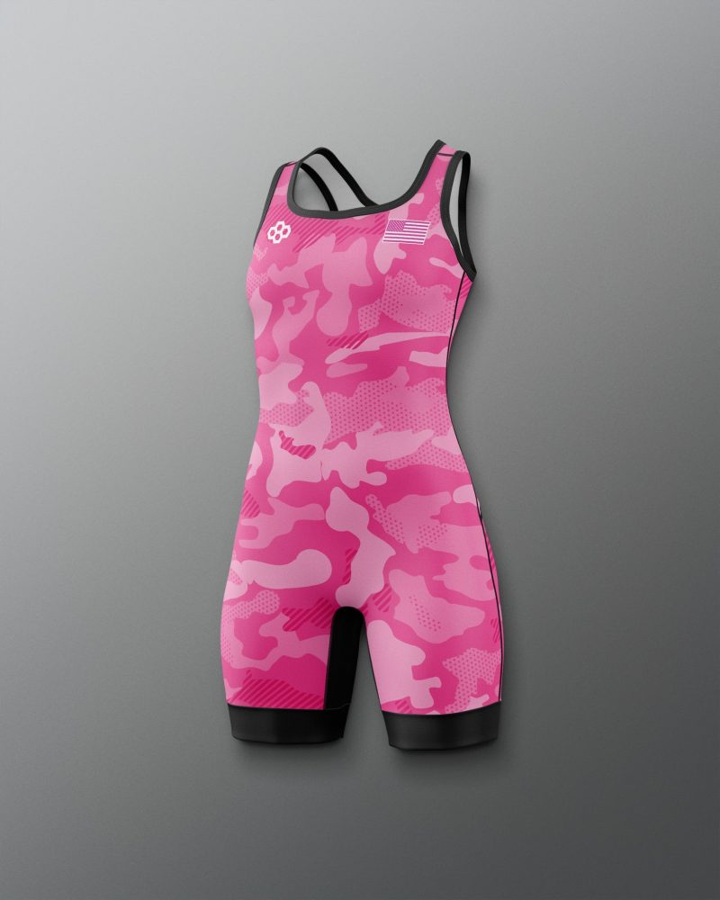 Y RUDSN1068 Camo Girls Elite 2.0 Singlet Pink 0001