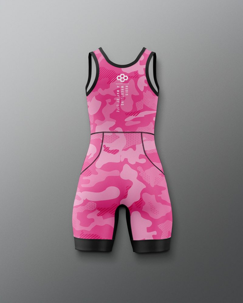 Y RUDSN1068 Camo Girls Elite 2.0 Singlet Pink 0002