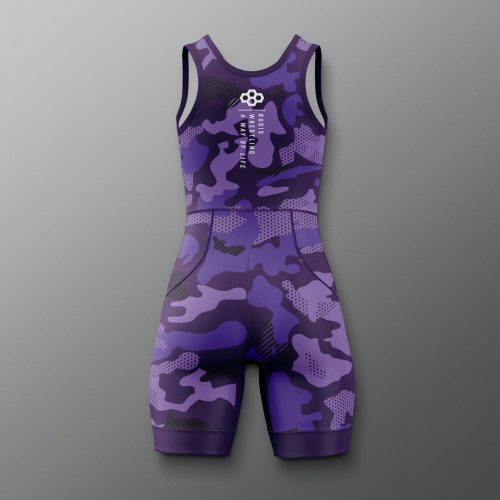 Y RUDSN1068 Camo Girls Elite 2.0 Singlet Purple 0002