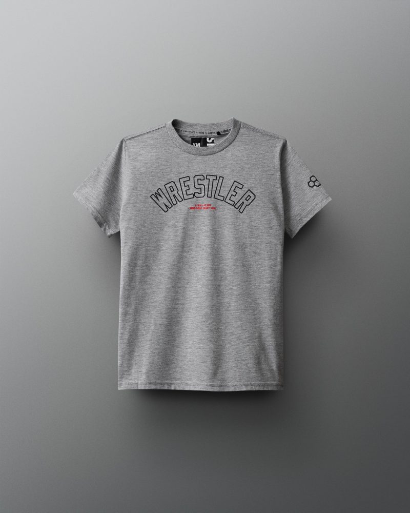 Y RUDTS1110 RUDIS Wrestler Arched Youth Tee PUP Athletic Heather Gray 0021