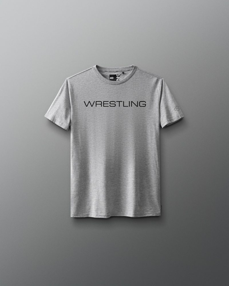 Y RUDTS1130 Wrestling Wordmark Elite Super Soft Youth T Shirt Athletic Grey 0001