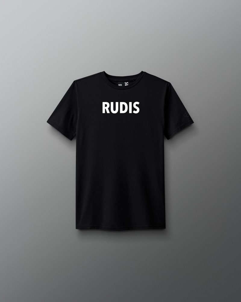 Y RUDTS1133 RUDIS Wordmark Elite Super Soft Youth T Shirt Black 0001