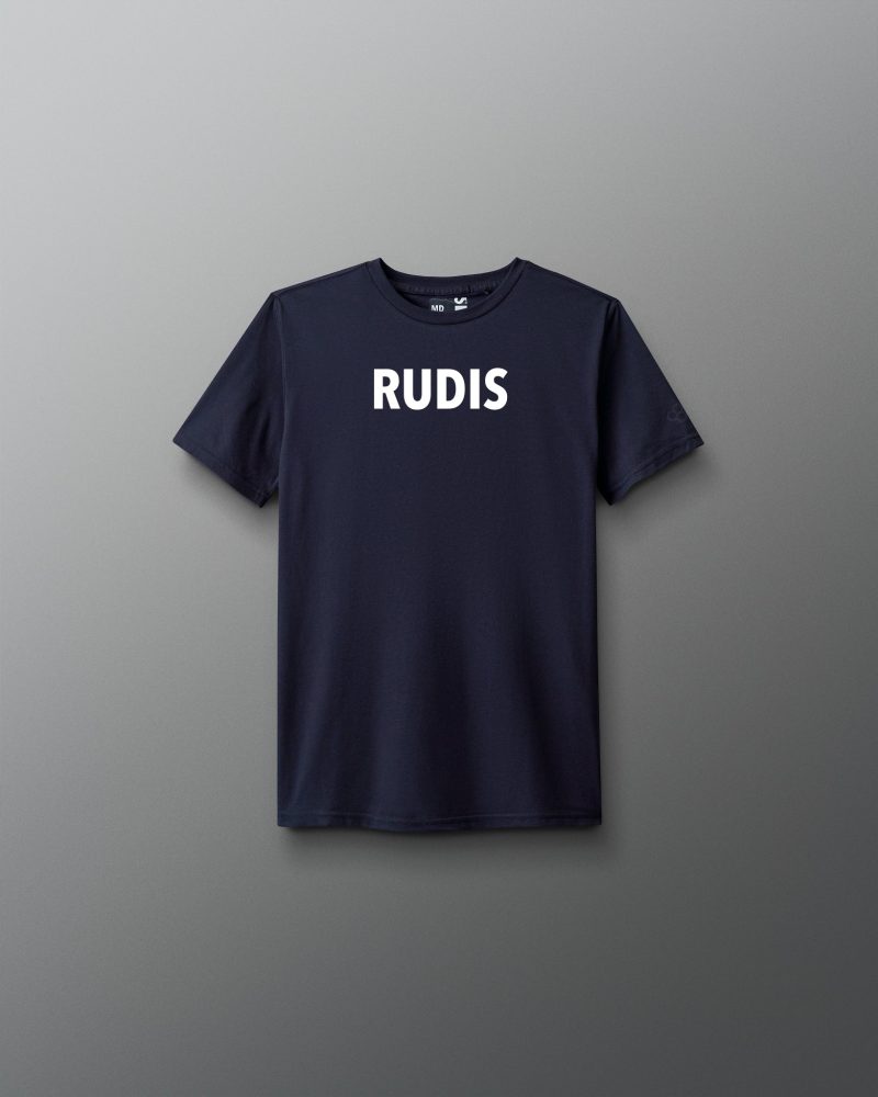 Y RUDTS1133 RUDIS Wordmark Elite Super Soft Youth T Shirt Navy 0001